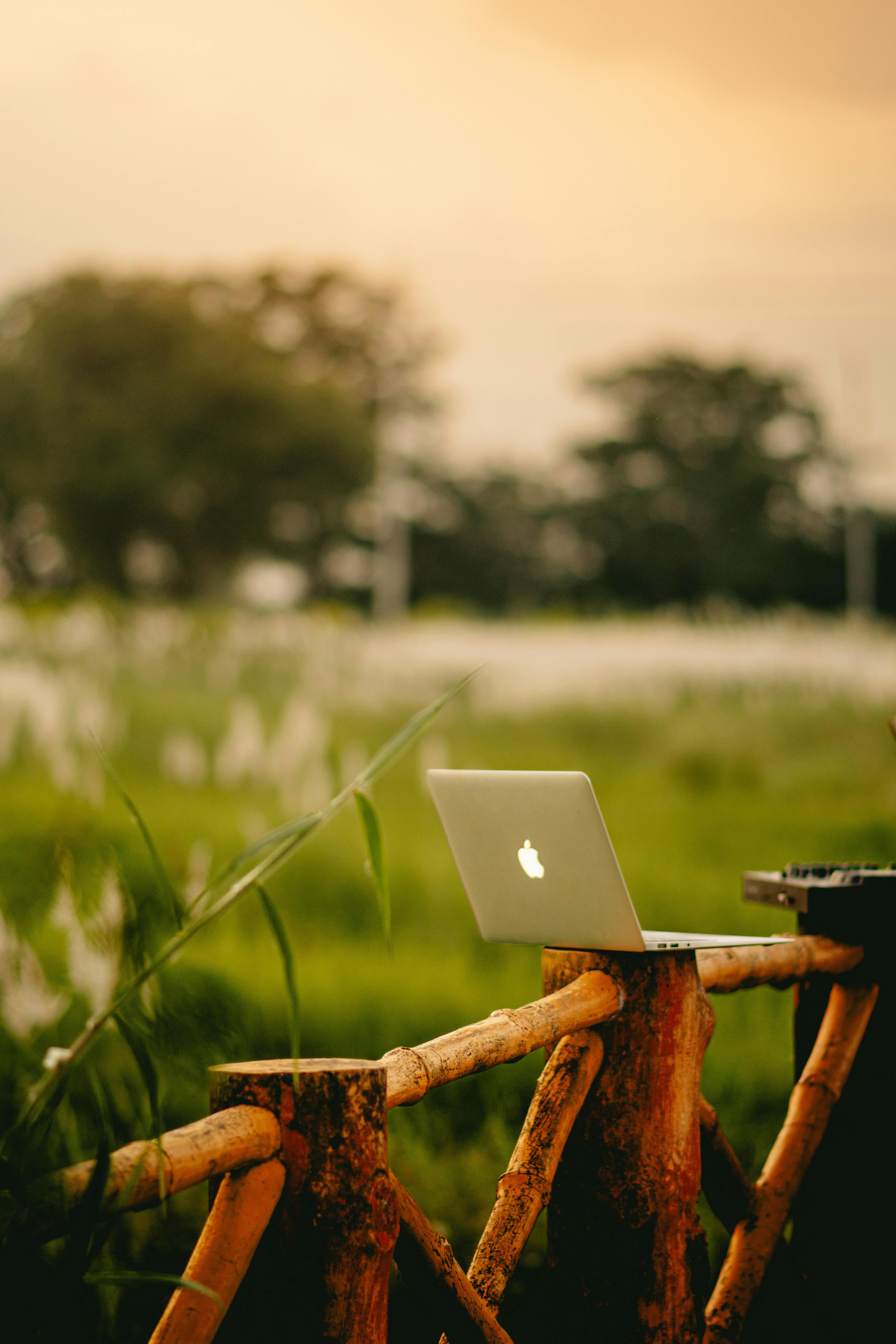 MacBook en entorno natural
